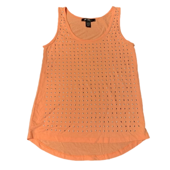 Orange & Silver Studded Tank Top - Picture 1 of 4